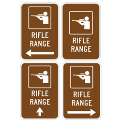 Rifle Range (with Arrow) Sign