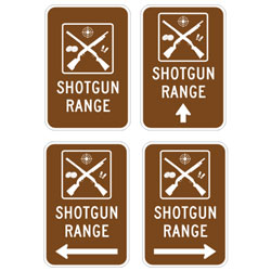 Shotgun Range (with Arrow) Sign