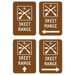 Skeet Range (with Arrow) Sign