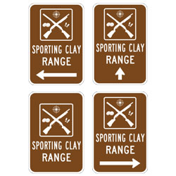 Sporting Clays Range (with Arrow) Sign