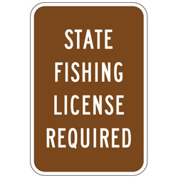 State Fishing License Required Sign