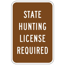 State Hunting License Required Sign