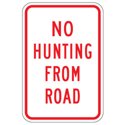 No Hunting from Road Sign