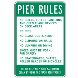 Pier Rules Sign