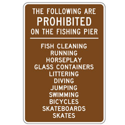 Pier Prohibited List Sign