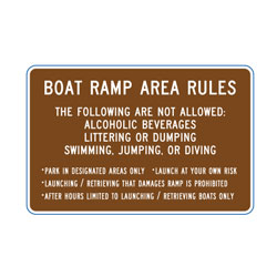 Boat Ramp Area Rules Sign