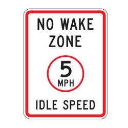 No Wake Zone | 5 MPH Idle Speed Sign
