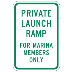 Private Launch Ramp for Marina Members Only Sign