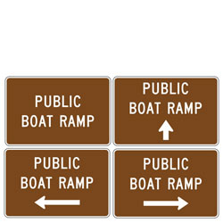 Public Boat Ramp (with Arrow) Sign