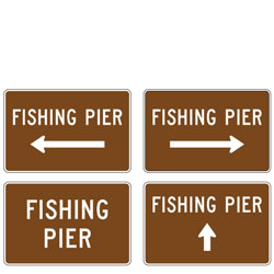 Fishing Pier (with Arrow) Sign