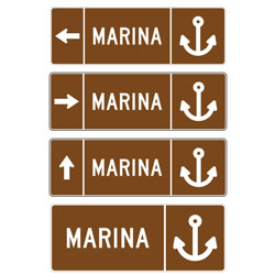 Marina (with Arrow & Symbol) Sign