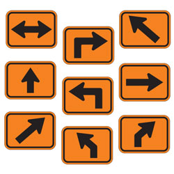 Universal Arrow Route Plaques (Black on Orange)