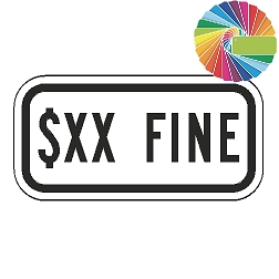 $(XX) Fine (Word Plaque) Custom Color Sign