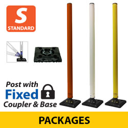 Flexible Sign Posts with Coupler and Fixed Black Base