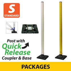 Flexible Sign Post with Coupler and Quick Release Black Base