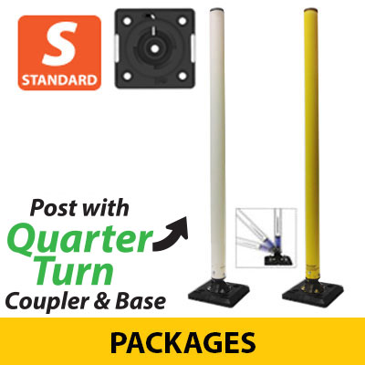 Flexible Sign Post with Coupler and Quarter Turn Black Base