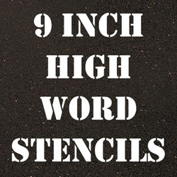 9 Inch High Polyvinyl Word Stencils