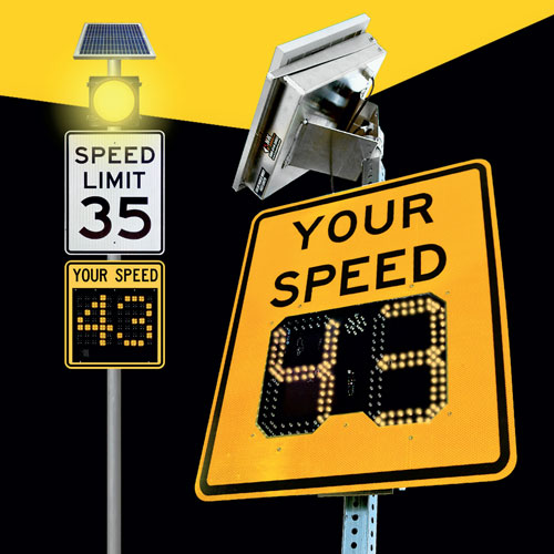 Pole Mount Solar LED Speed Monitor Radar Signs