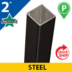 Powder Painted 2" Square Smooth Steel Posts