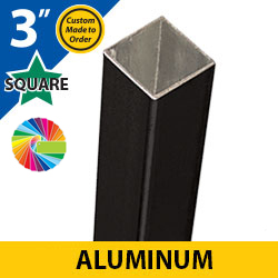 Powder Painted 3 Square Smooth Aluminum Posts