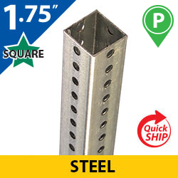 Silver 1.75" Square Punched Steel Posts
