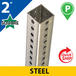 Silver 2" Square Punched Steel Posts