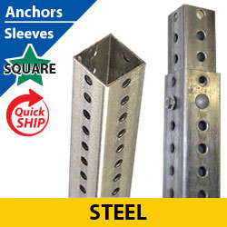 Silver Square Punched POZ LOC Anchors/Sleeves