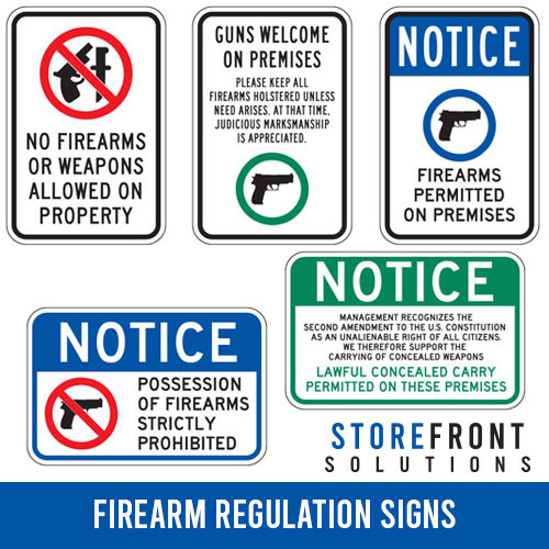Storefront Solutions Firearm Regulation Signs