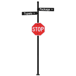 Tupelo | Standard Mount | 4 Way Intersection with 30" Blades & Stop Sign Package