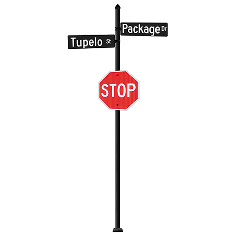 Tupelo | Standard Mount | 4 Way Intersection with 36" Blades & Stop Sign Package