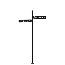 Tupelo | Standard Mount | 4 Way Intersection with 30" Street Name Blades Package