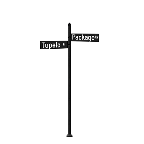 Tupelo | Special Mount | 4 Way Intersection with 36" Street Name Blades Package