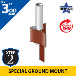 V Loc Anchors for 3" OD Round Posts | Special Ground Mount | Clarksdale Systems