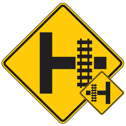 Highway Rail Grade Advance Warning Signs (Tracks Left/Right)