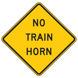 Highway Rail Grade No Train Horn Advance Warning Signs