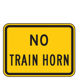 No Train Horn Advance Warning Plaques