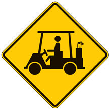 Golf Cart Traffic (Symbol) Warning Signs