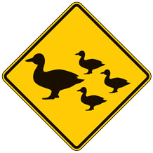 Ducks Crossing (Symbol) Warning Signs
