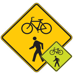 Bicycle and Pedestrian (Symbol) Warning Signs