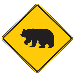 Bear Crossing (Symbol) Warning Signs