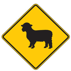 Sheep Crossing (Symbol) Warning Signs