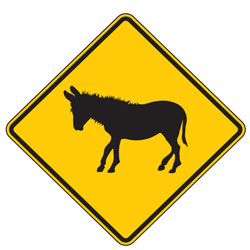 Donkey Crossing (Symbol) Warning Signs