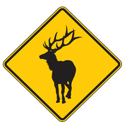 Elk Crossing (Symbol) Warning Signs