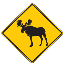 Moose Crossing (Symbol) Warning Signs