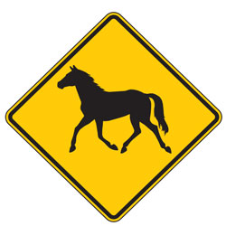 Wild Horse Crossing (Symbol) Warning Signs