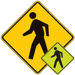 Pedestrian Traffic (Symbol) Warning Signs