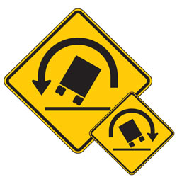 Truck Rollover (Left/Right) Symbol Warning Signs