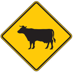 Cattle Crossing (Symbol) Warning Signs