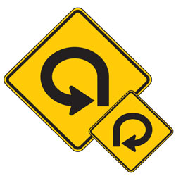 270 Degree Loop (Left/Right) Symbol Warning Signs