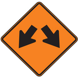 Double Arrow Warning Signs for Temporary Traffic Control